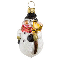 kleiner Schneemann mit Hut und Besen kleiner Schneemann mit Hut und Besen