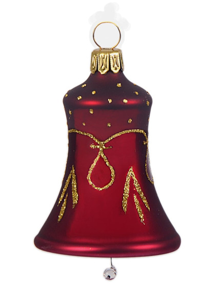 5 cm Glocke, Sortiment Girlande, 3-fach matt bordeaux