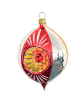 8 cm Ei, 2 Reflex, Nostalgie rot/gold 8 cm Ei, 2 Reflex, Nostalgie rot/gold