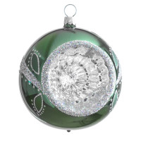 10 cm Reflexkugel, Sortiment Blätter-Girlande, 2-fach glanz dunkelgrün 10 cm Reflexkugel, Sortiment Blätter-Girlande, 2-fach glanz dunkelgrün