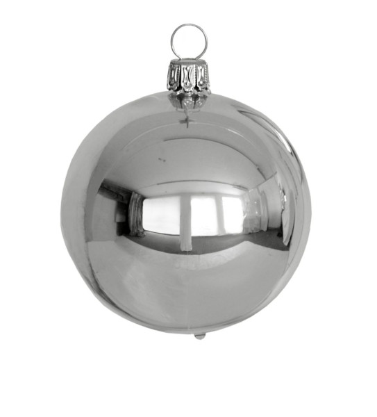 7 cm Kugel, Sortiment uni, 4-fach silber