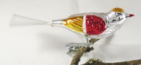 Vogel, silber, Flügel rot, gold bemalt Nr. 445 Vogel, silber, Flügel rot, gold bemalt Nr. 445