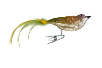 kleiner Vogel, Federn Nr. 555, grün, orchidee, gold, orange kleiner Vogel, Federn Nr. 555, grün, orchidee, gold, orange